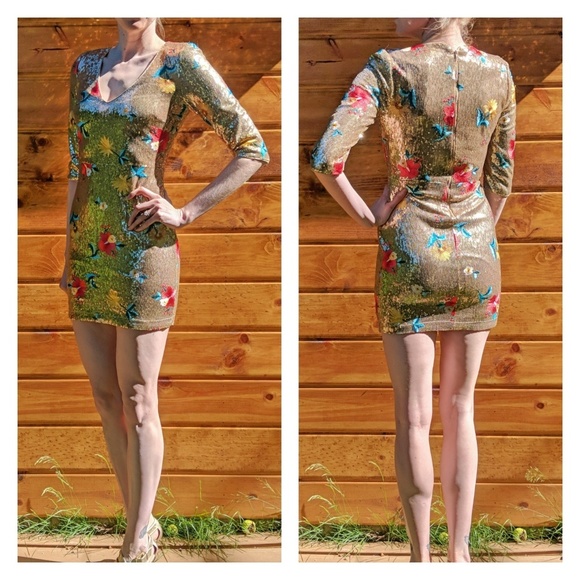 Just Me Dresses & Skirts - ❄️ Removing 1/1❄️NWT Just Me Floral Sequined Mini